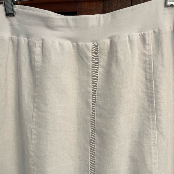 Women's Chico's White Skirt w Ruffled Crepe Hem Sz 2 L 12-14 NWT Ret $109 - Picture 2 of 7